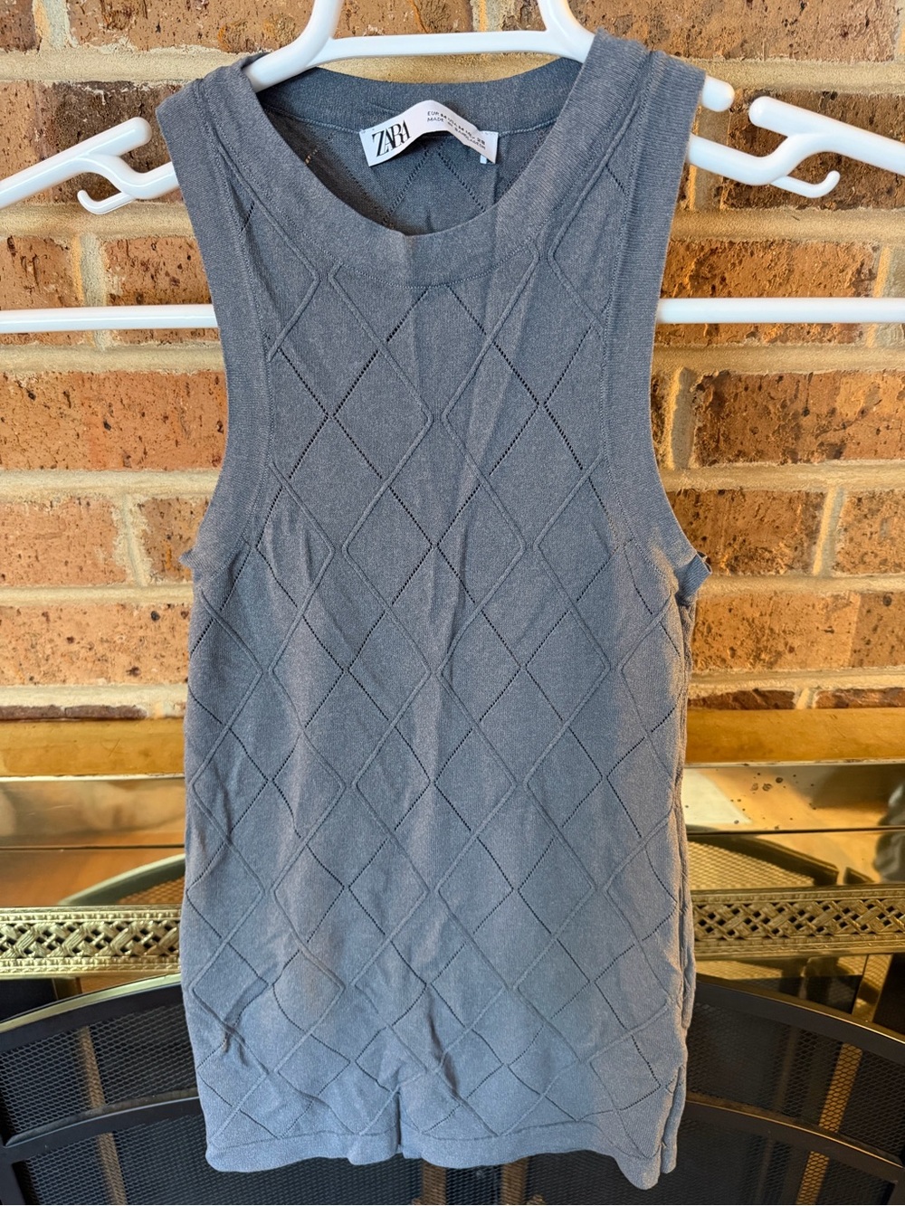 Zara Slate Gray Sleeveless Knit Tank